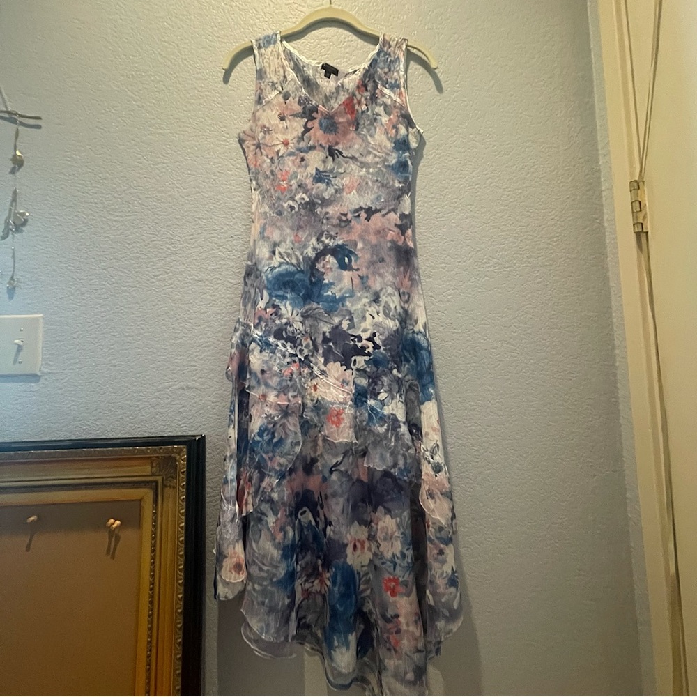 Authentic KOMAROV watercolor midi dress